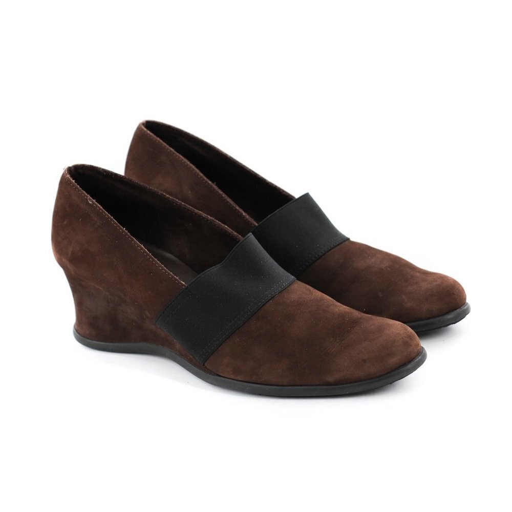 ARCHE Brown Suede Wedge Pumps Shoes